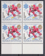 1982 , Mi 1695 ** (7) - 4er Block Postfrisch -  Alpine Skiweltmeisterschaften - Schladming / Haus - Unused Stamps
