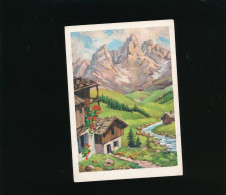 Art Peinture -  Paysage  église Montagne Neige Chalet Italie Ou Suisse- 350/8 - Paintings