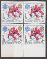 1982 , Mi 1695 ** (10) - 4er Block Postfrisch -  Alpine Skiweltmeisterschaften - Schladming / Haus - Ongebruikt