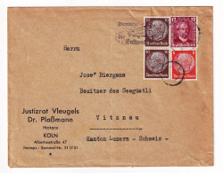 Lettre Köln Deutschland Justizrat Vleugels Dr. Plassmann Plaßmann Notare Vitznau Schweiz Josef Biergans - Cartas & Documentos