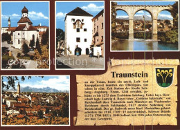 72377328 Traunstein Oberbayern Karl Theodor Platz Kirche Heimathaus Viadukt Hoch - Traunstein