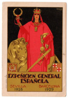 Penagos, Raphaël De.  Exposicion General Espanola. Seville 1928. Barcelona 1929. Carte Affiche . Art Déco - Autres & Non Classés