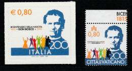 Italie Vatican 2015 Set Saint Jean Bosco Emission Commune Neufs Italy Vaticano Don Bosco Mint Set - Emisiones Comunes