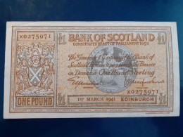 VINTAGE REALLY NICE 1941 BANK OF SCOTLAND CLEAN GVF £1 - 1 Pound