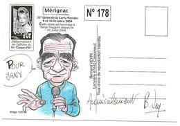 Illustrateur Bernard Veyri Caricature Et Dedicace Serge Reggiani - Veyri, Bernard