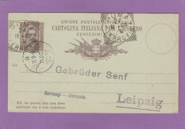GANZSACHE AUS ROM AN DIE GEBRÜDER SENF IN LEIPZIG, 1893. - Stamped Stationery