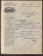 FACTURE - WAGON FOUDRE - PARIS 9EME - SOCIETE GENERALE DE TRANSPORT DE LIQUIDES - Transporte