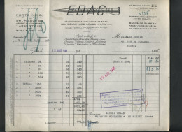 FACTURE - PORTE MINES, ECRITURE EDAC, BOULEVARD ARAGO PARIS 13EME - Imprimerie & Papeterie