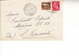 ITALIA  1932 - Lettera  Da Capodistria A S. Vincenti (Pola) - Marcophilia