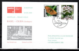 2005 Basel-Olbia Swissair/Swiss 1er Vol Erstflug First Flight- 1 Cover - Premiers Vols