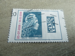 Type Marianne D'Yz - Datamatrix Surchargé - Tvp Europe - Yt 5270 -  Bleu Et Rouge - Oblitéré - Année 2018 - - Used Stamps