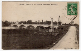 CPA Près De Chalon Sur Saône Gergy Saône Et Loire Pont Et Monument Boucicaut  éditeur Chassagne - Chalon Sur Saone