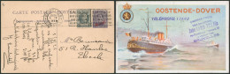 EP Au Type Carte Paquebot "Ostende-Douvres" (SBEP N°16b) + N°193 Expédié De Bruxelles (1925) > Uccle - Liner Cards