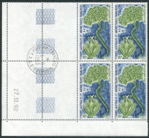 TAAF - N°175 / 178 - FAUNE - 4 BLOCS DE 4 - COIN DATE - OBLITERES EN MARGE - PORT AUX FRANCAIS KERGUELEN - Oblitérés