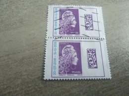 Type Marianne D'Yz - Datamatrix Surchargé - Tvp Monde - Yt 5271 - Violet - Double Oblitérés - Année 2018 - - Used Stamps