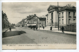 CPA  Voyagé 1919 * MANTES Avenue De La République Et Le Tribunal * N.G. Editeur - Mantes La Jolie