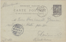 FRANCIA - INTERO POSTALE -VIAGGIATO - VIAGGIATO - 1897 - Autres & Non Classés
