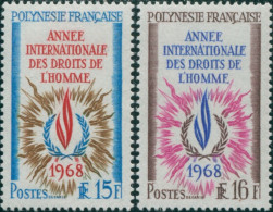 French Polynesia 1968 Sc#243-244,SG88-89 Human Rights Set MNH - Altri & Non Classificati