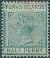 Turks Islands 1881 SG70 ½d Green QV MH - Turks & Caicos