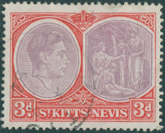St Kitts Nevis 1938 SG73g 3d KGVI Medicinal Spring FU - St.Kitts-et-Nevis ( 1983-...)