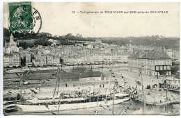 CPA  Voyagé 1910 * Vue Générale De TROUVILLE Sur MER Prise De Deauville (gros Bateau 1er Plan) Collection D.S. - Trouville