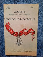 Société D'entraide Des Membres De La Légion D'Honneur 1953 N°68  28 Assemblée Générale - Histoire