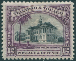 Trinidad & Tobago 1935 SG235 12c Black And Violet Town Hall MH - Trinidad & Tobago (1962-...)