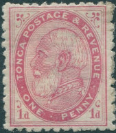 Tonga 1886 SG1ba 1d Pale Carmine King George I MH - Tonga (1970-...)