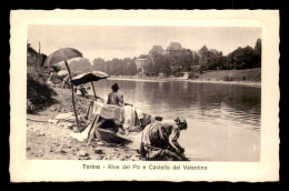 ITALIE - TORINO - RIVE DEL PO E CASTELLO DEL VALENTINO - LAVANDIERES - LESSIVE - LAVEUSES - Andere & Zonder Classificatie