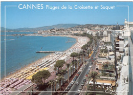 CPSM 06 CANNES Plages De La Croisette Et Suquet  1988 - Cannes