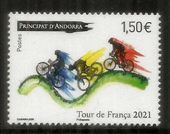 Tour De France 2021, étape Céret,Pas De La Casa, Port D'Envalira, Col De Beixalis,Andorra. Timbre Neuf ** - Unused Stamps