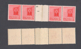 RSI Repubblica Sociale 20 Centesimi 1944 Monumenti Distrutti Filigrana Corona Varietà Ponte - Mint/hinged