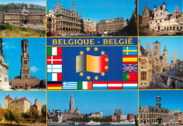 Belgium Flags And Multi Views Postcard - Other & Unclassified