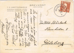 55257. Postal ALGARAS (Sverige) Suecia 1939. Ship, Barco T.S. Drottningholm. Svenska Amerika Linien - Covers & Documents