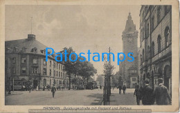 229665 GERMANY HAMBORN DUISBURGER STREET WITH POST OFFICE AND TOWN HALL & TRAMWAY POSTAL POSTCARD - Sonstige & Ohne Zuordnung