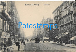 229666 GERMANY HAMBURG STREET GEORG & TRAMWAY POSTAL POSTCARD - Autres & Non Classés