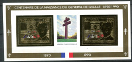 Thème Général De Gaulle - Guyana Yvert Paire 2493 Or Avec Vignette Neufs Xxx   - DG 97 - De Gaulle (Général)