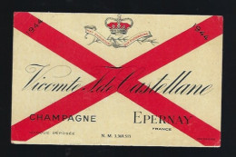 Etiquette Champagne  Millésime 1944  Vicomte De Castellane  Epernay Marne 51 - Champagner