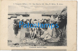 229676 SPAIN ESPAÑA VIGO PONTEVEDRA COSTUMES LIMPIANDO SARDINA POSTAL POSTCARD - Other & Unclassified