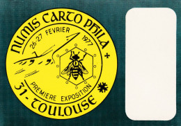 TOULOUSE --26-27 Février 1977--1ère Exposition Numis-Carto-Phila (avion Concorde--abeille )..............à Saisir - Toulouse