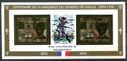 Thème Général De Gaulle - Guyana Yvert Paire 2493 Or Avec Vignette Et Surcharge Neufs Xxx   - DG 98 - De Gaulle (General)