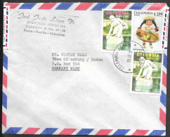 Colombia Pasto Cover To Germany 1973. La Rebeca Monument Bogota Stamp - Kolumbien