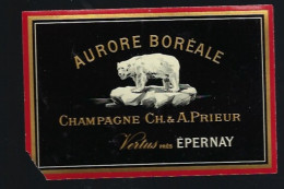 Etiquette Champagne  Aurore Boréale  Ch & A Prieur Vertus Prés Epernay Marne 51 "ours Blanc" - Champagner