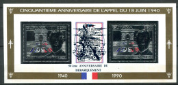 Thème Général De Gaulle - Guyana Yvert Paire 2492 Argent Avec Vignette Et Surcharge Neufs Xxx   - DG 98 - De Gaulle (General)