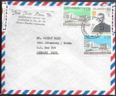 Colombia Pasto Cover To Germany 1973. Pontifical Javierian University Stamp - Kolumbien