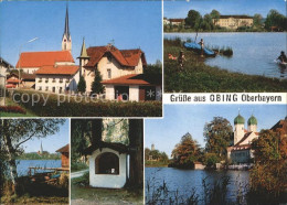 71993090 Obing Badestrand Pestkapelle Schloss Seeon Obing - Autres & Non Classés