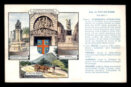 63 - CARTE DU DEPARTEMENT ILLUSTREE EDITEE PAR LES PASTILLES VALDA - Other & Unclassified