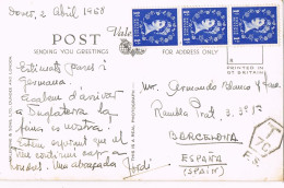 55262. Postal DOVER (England) 1958. TAXE, Tasada, Sin Matasellar. Vistas De Dover - Covers & Documents