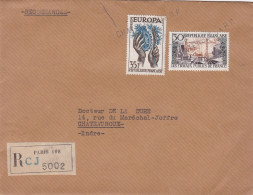 Lettre Recommandée De PARIS 108 Pour CHATEAUROUX-36--tp Europa,travaux Publics..griffe Linéaire CHATEAUROUX R.P - 1921-1960: Moderne