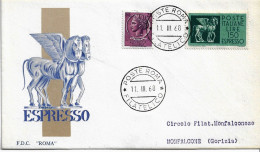 Fdc Roma: ESPRESSO L. 150  (1968) ;viaggiata ; AF_Roma - FDC